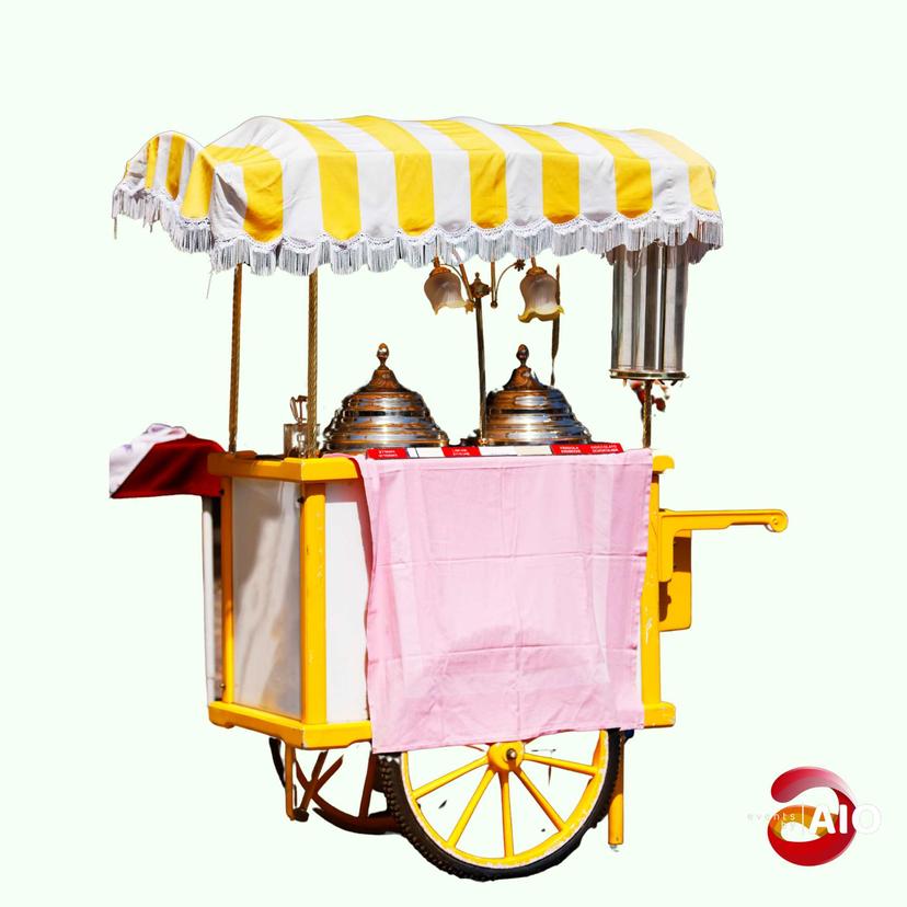 Yellow icecream cart